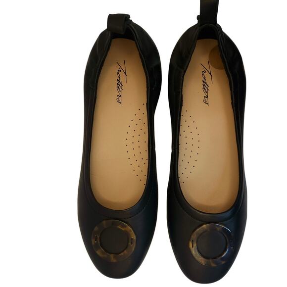 TROTTERS Gia Ornament Leather Ballet Flats Women sz 8.5W Black NEW‎ | MSRP $114 - Picture 2 of 9